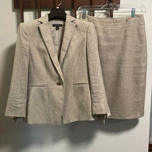 Ann Taylor Skirt Suit Linen Jacket 0, Skirt 2 Excellent!